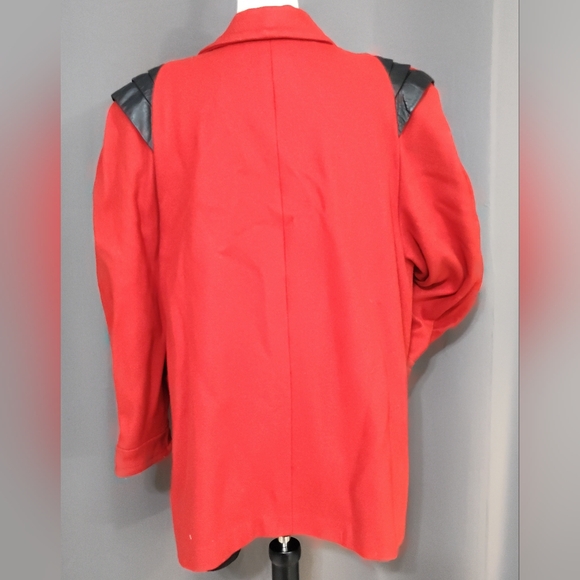 Red Vintage 80s wool coat sz 20 Studio C - Picture 3 of 6